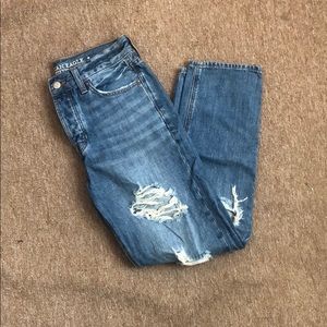 Light Blue Destroyed Vintage Hi Rise Jeans